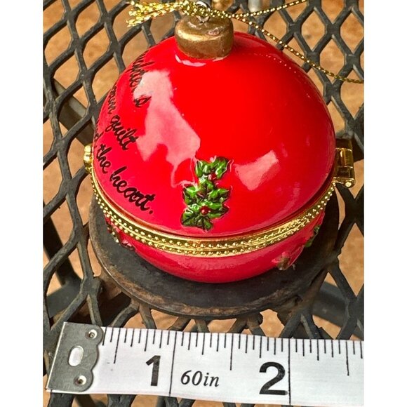Collections Etc. Holiday Sentiment Trinket Red Ornament Daughter Theme 2.5" - Picture 12 of 14